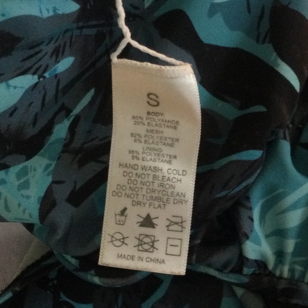 Teal Floral Print Swimsuit - Picture 7 of 11
